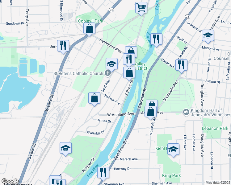map of restaurants, bars, coffee shops, grocery stores, and more near 942 Oliver Avenue in Aurora