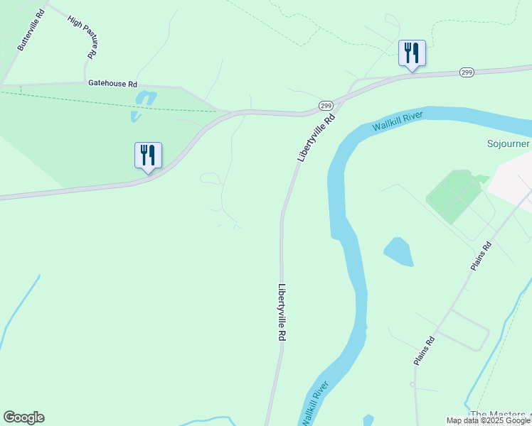 map of restaurants, bars, coffee shops, grocery stores, and more near 46 Libertyville Road in New Paltz