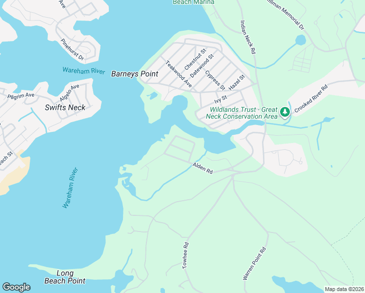 map of restaurants, bars, coffee shops, grocery stores, and more near 56 Edgewater Drive in Wareham