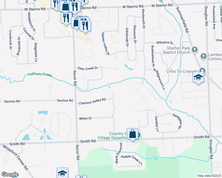 map of restaurants, bars, coffee shops, grocery stores, and more near 6794 Brentridge Lane in Lambertville