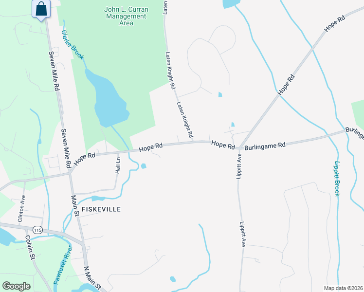 map of restaurants, bars, coffee shops, grocery stores, and more near 1370 Hope Road in Cranston