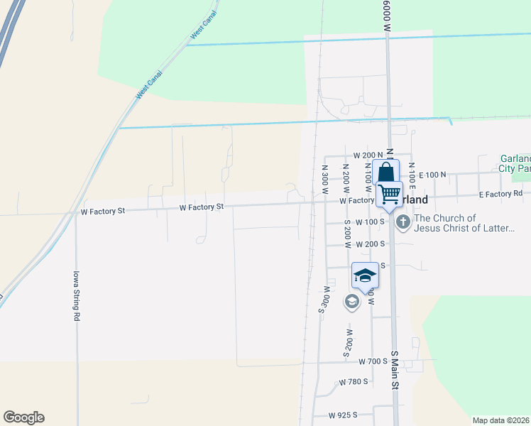 map of restaurants, bars, coffee shops, grocery stores, and more near 557 West Factory Street in Garland