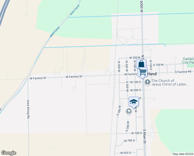 map of restaurants, bars, coffee shops, grocery stores, and more near 557 West Factory Street in Garland