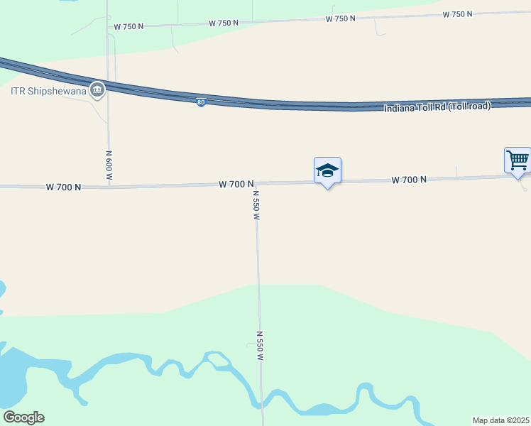 map of restaurants, bars, coffee shops, grocery stores, and more near 6632-6998 North 550 West in Shipshewana