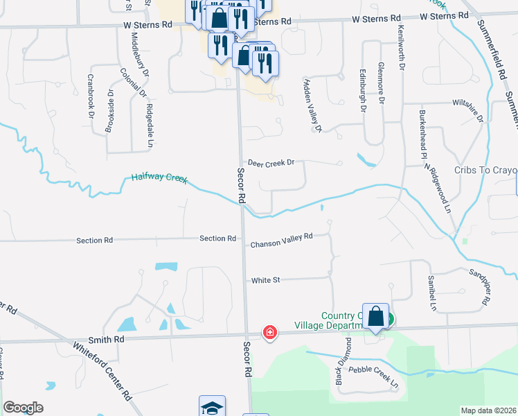 map of restaurants, bars, coffee shops, grocery stores, and more near 3248 Underhill Drive in Lambertville