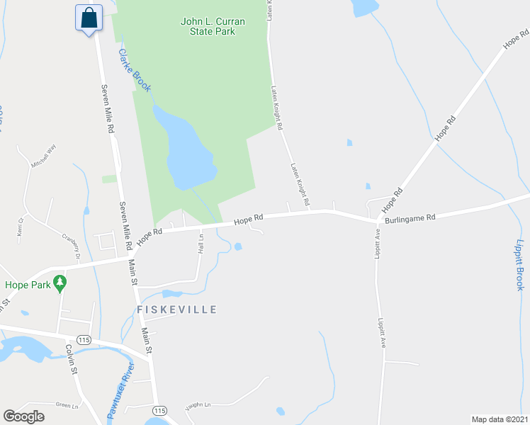 map of restaurants, bars, coffee shops, grocery stores, and more near 1409 Hope Rd in Cranston