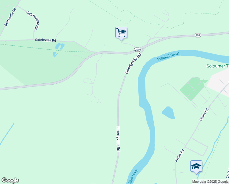 map of restaurants, bars, coffee shops, grocery stores, and more near 46 Libertyville Road in New Paltz