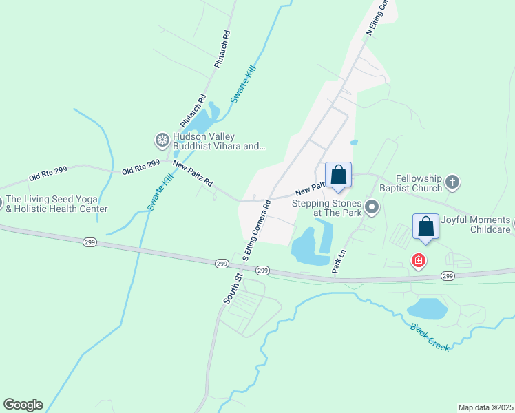 map of restaurants, bars, coffee shops, grocery stores, and more near 1 South Elting Corners Road in Highland
