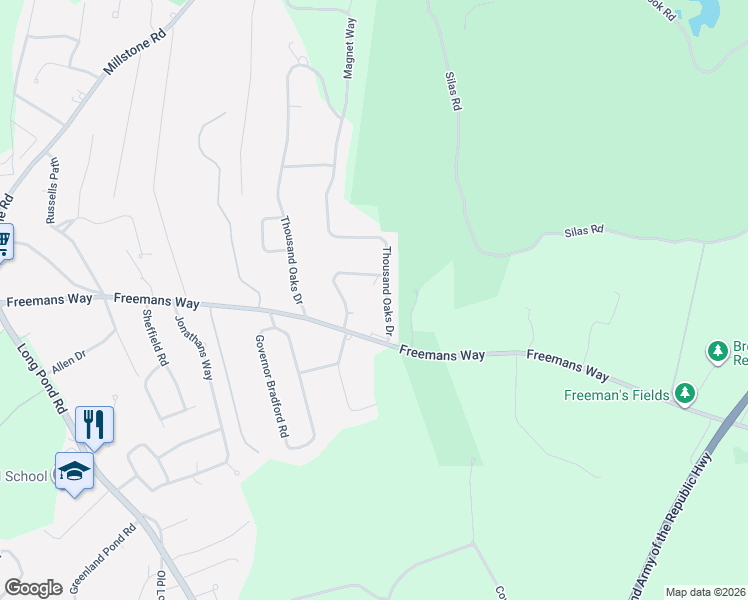 map of restaurants, bars, coffee shops, grocery stores, and more near 31 Thousand Oaks Drive in Brewster