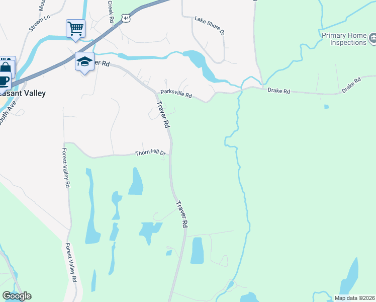 map of restaurants, bars, coffee shops, grocery stores, and more near 666 Traver Road in Pleasant Valley