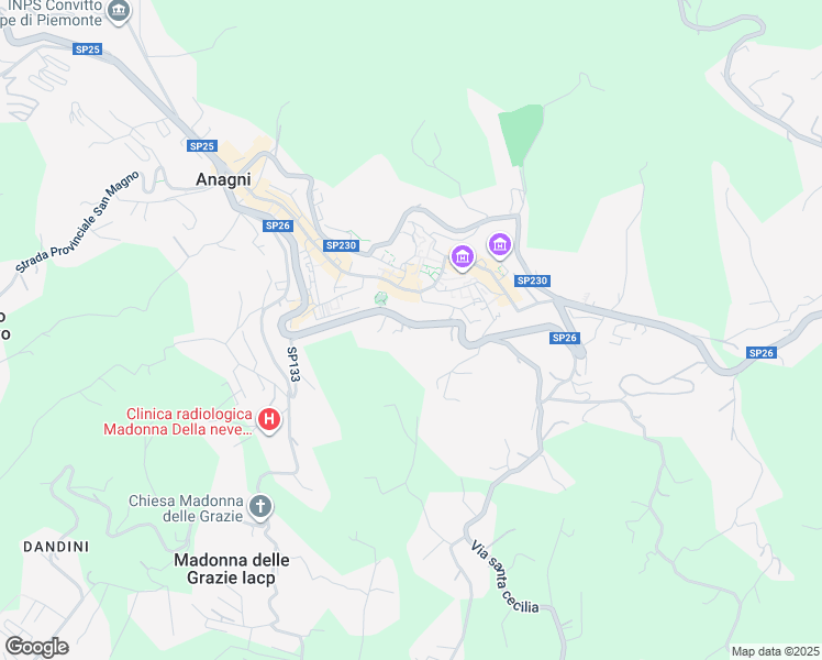 map of restaurants, bars, coffee shops, grocery stores, and more near 74 Circonvallazione Sotto Le Mura in Anagni
