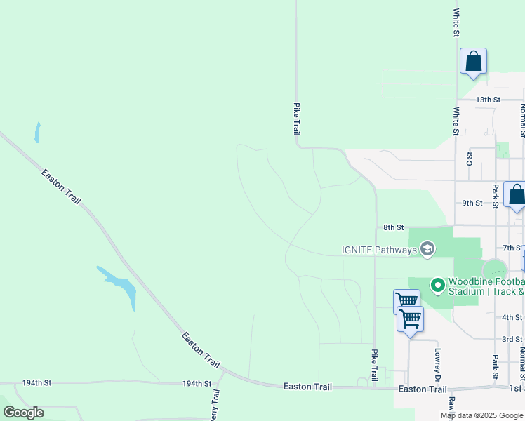 map of restaurants, bars, coffee shops, grocery stores, and more near in Woodbine
