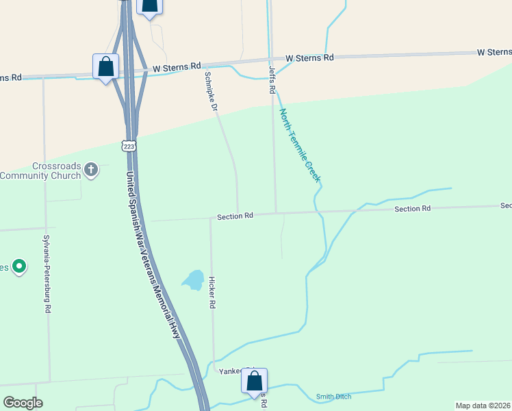 map of restaurants, bars, coffee shops, grocery stores, and more near 6149 Section Road in Ottawa Lake
