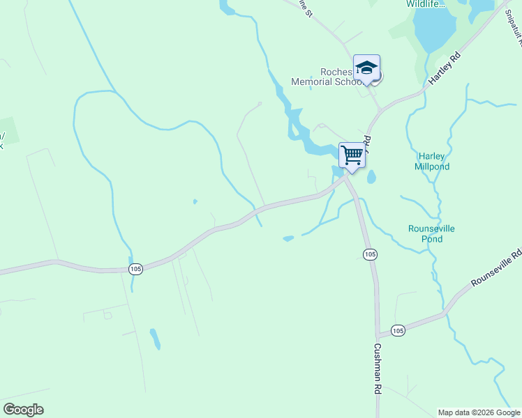 map of restaurants, bars, coffee shops, grocery stores, and more near 22-108 Highway 105 in Rochester