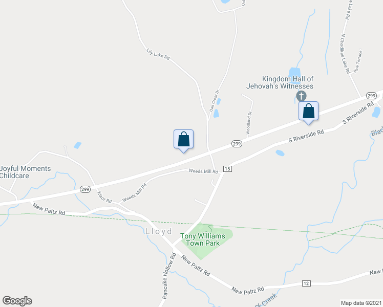 map of restaurants, bars, coffee shops, grocery stores, and more near 290 New York 299 in Highland