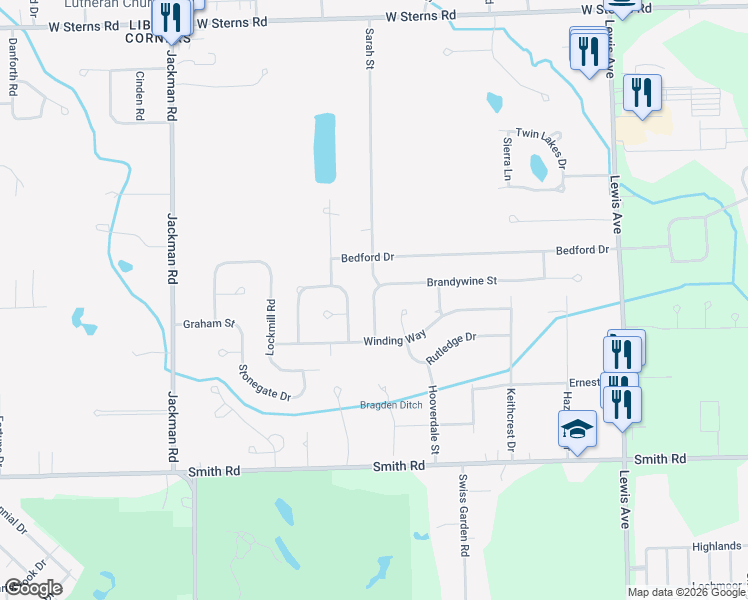 map of restaurants, bars, coffee shops, grocery stores, and more near 6700 Grenville Road in Temperance