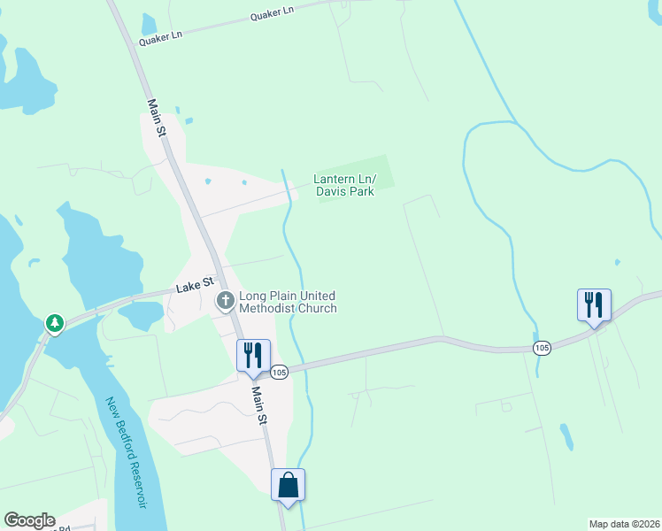 map of restaurants, bars, coffee shops, grocery stores, and more near 1236 Main Street in Acushnet