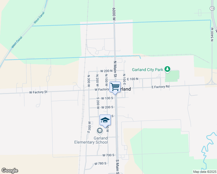 map of restaurants, bars, coffee shops, grocery stores, and more near 86 West Factory Street in Garland