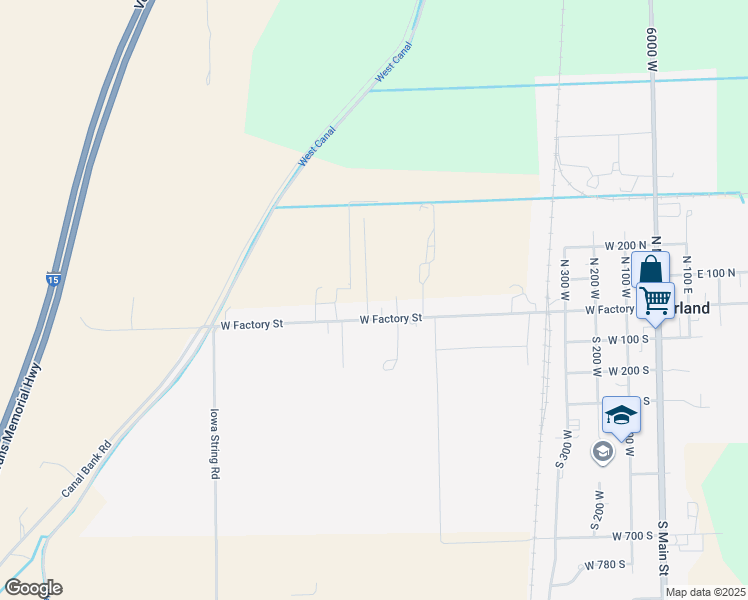 map of restaurants, bars, coffee shops, grocery stores, and more near 62 North 900 West in Garland