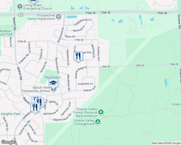 map of restaurants, bars, coffee shops, grocery stores, and more near 1654 Friar Lane in Naperville