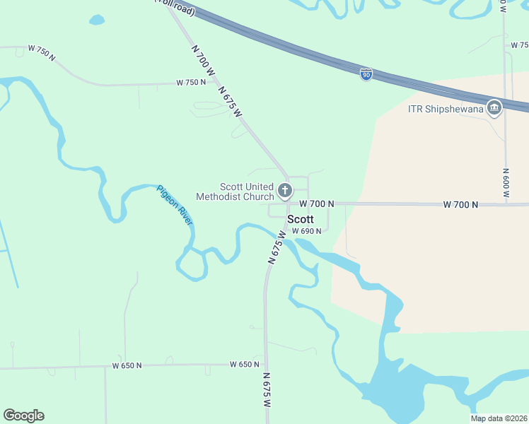 map of restaurants, bars, coffee shops, grocery stores, and more near 6999 West 700 North in Shipshewana