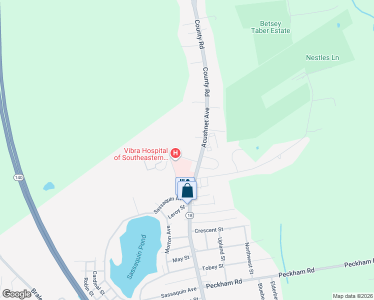 map of restaurants, bars, coffee shops, grocery stores, and more near 4569 Acushnet Ave in New Bedford