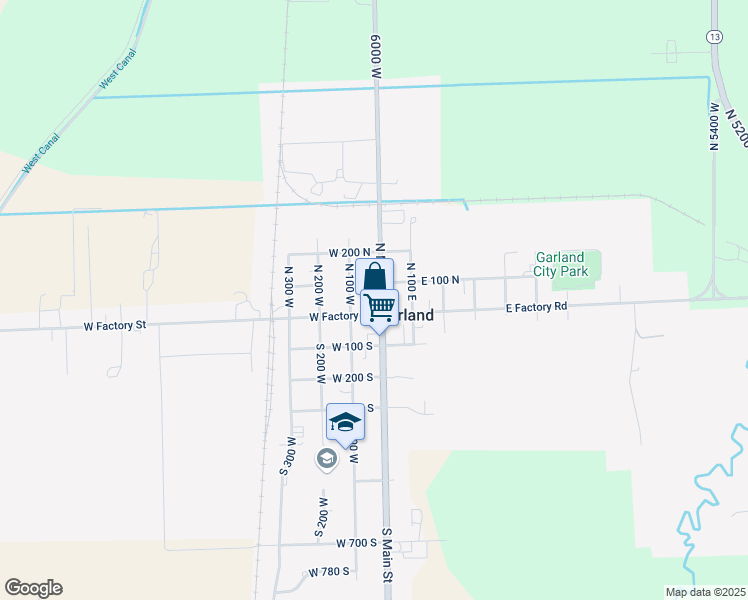 map of restaurants, bars, coffee shops, grocery stores, and more near 2 East 100 North in Garland
