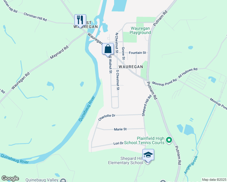 map of restaurants, bars, coffee shops, grocery stores, and more near 89 South Chestnut Street in Plainfield