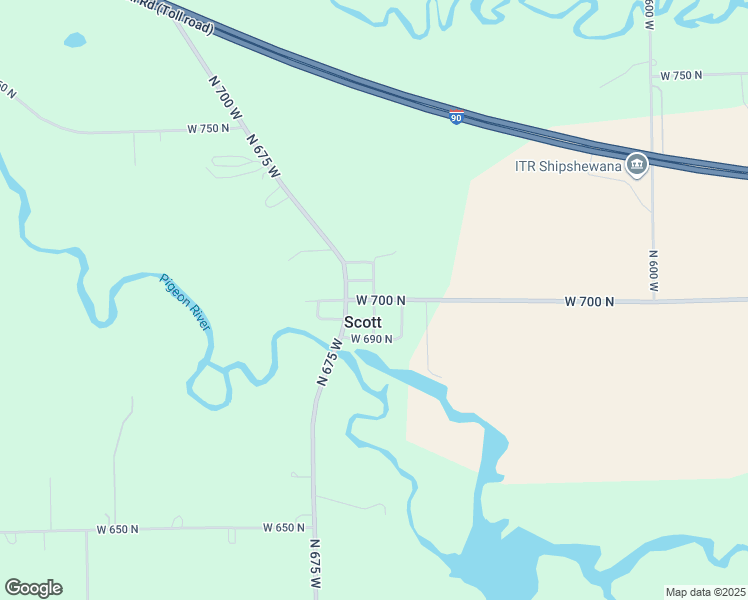 map of restaurants, bars, coffee shops, grocery stores, and more near 7000 North 665 West in Shipshewana
