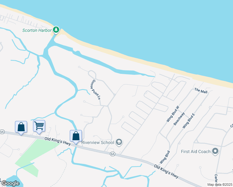 map of restaurants, bars, coffee shops, grocery stores, and more near 36 Torrey Rd in Sandwich