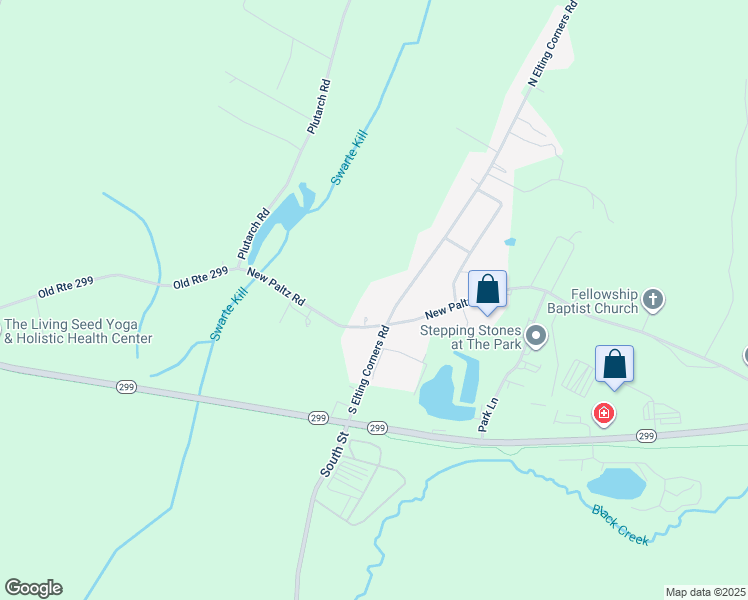 map of restaurants, bars, coffee shops, grocery stores, and more near 657 North Elting Corners Road in Highland