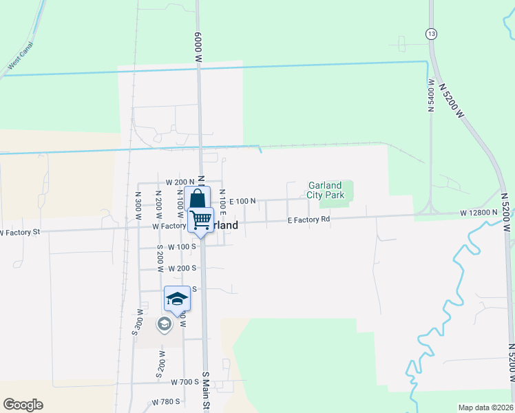 map of restaurants, bars, coffee shops, grocery stores, and more near 264 East 100 North in Garland