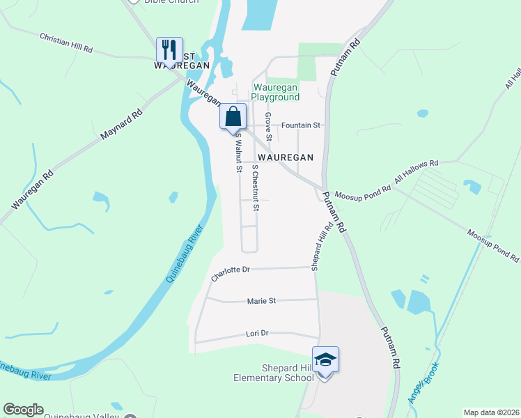 map of restaurants, bars, coffee shops, grocery stores, and more near 89 South Chestnut Street in Plainfield