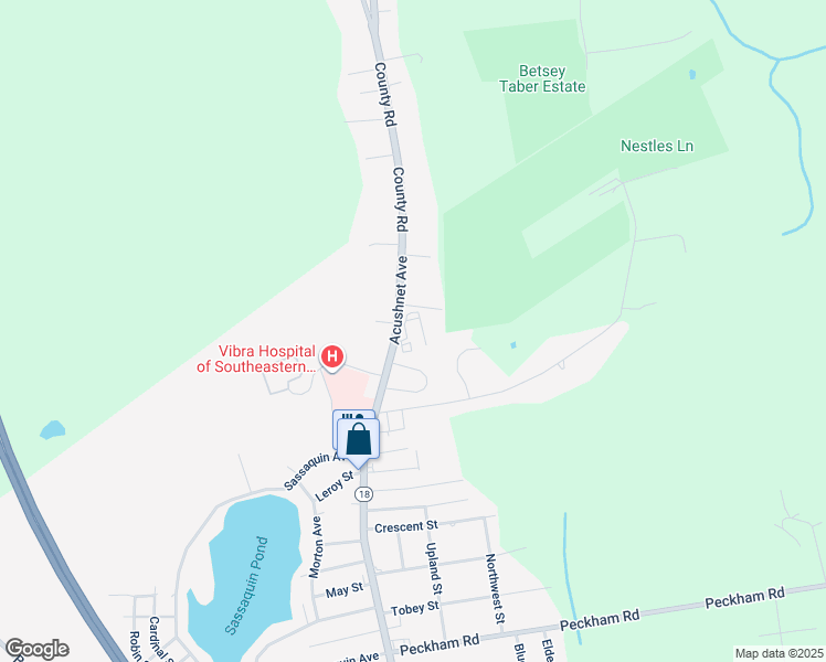 map of restaurants, bars, coffee shops, grocery stores, and more near 4586 Acushnet Avenue in New Bedford