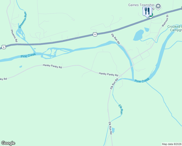 map of restaurants, bars, coffee shops, grocery stores, and more near 1212 Hanky Panky Road in Gaines