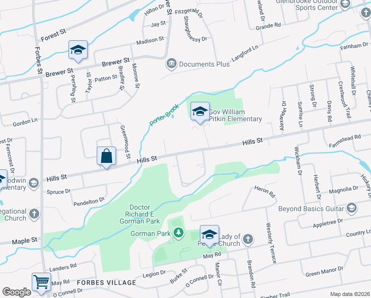 map of restaurants, bars, coffee shops, grocery stores, and more near 278 Hills Street in East Hartford