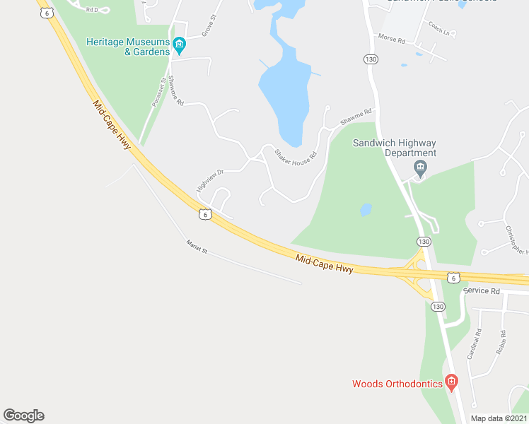 map of restaurants, bars, coffee shops, grocery stores, and more near 1 Hilltop Condominiums in Sandwich