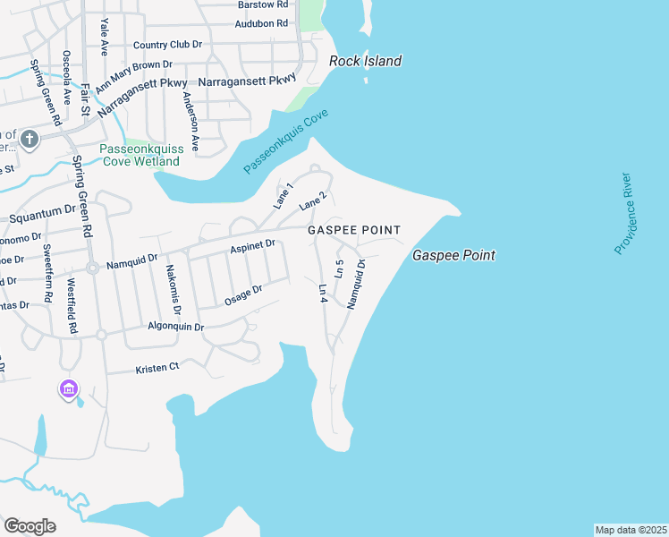 map of restaurants, bars, coffee shops, grocery stores, and more near 57 Ln 5 in Warwick