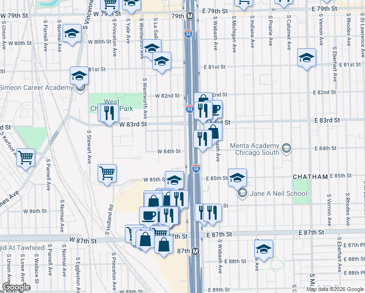 map of restaurants, bars, coffee shops, grocery stores, and more near in Chicago