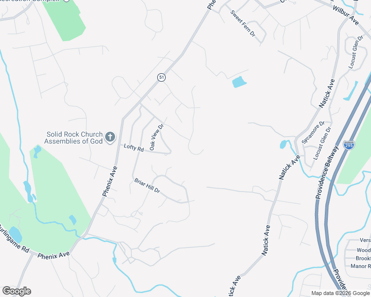 map of restaurants, bars, coffee shops, grocery stores, and more near 65 Cohasset Lane in Cranston
