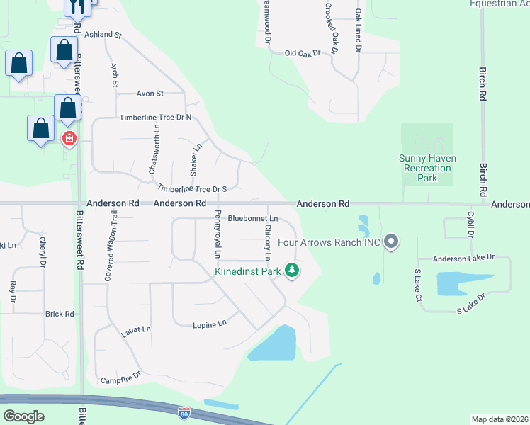 map of restaurants, bars, coffee shops, grocery stores, and more near 11909 Bluebonnet Lane in Granger