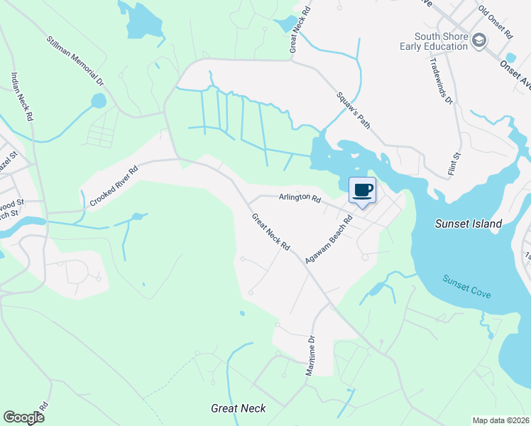 map of restaurants, bars, coffee shops, grocery stores, and more near 120 Great Neck Rd in Wareham