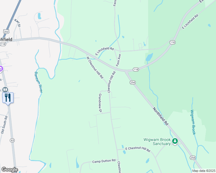 map of restaurants, bars, coffee shops, grocery stores, and more near G Randview Drive in Litchfield