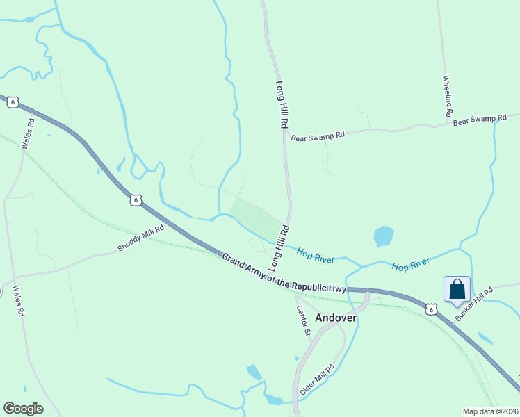 map of restaurants, bars, coffee shops, grocery stores, and more near 2 Riverside Drive in Andover