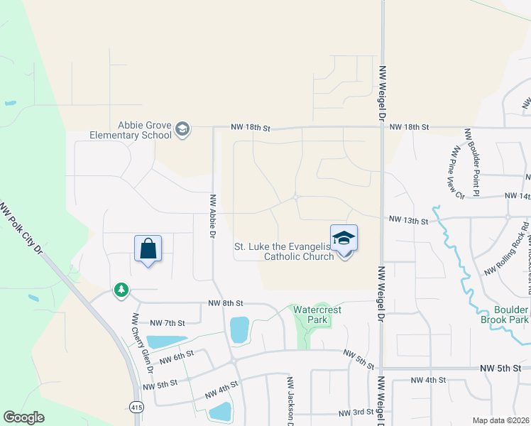 map of restaurants, bars, coffee shops, grocery stores, and more near 3046-3374 Northwest 35th Street in Ankeny