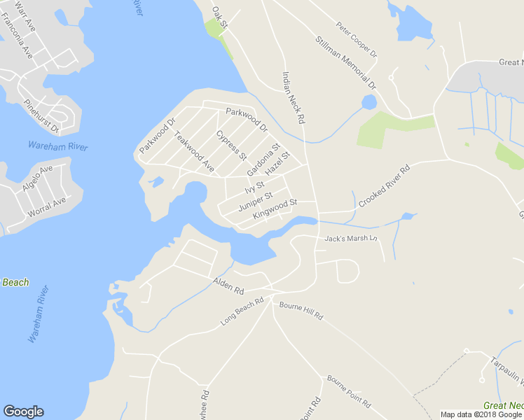 map of restaurants, bars, coffee shops, grocery stores, and more near 33 Kingwood Street in Wareham