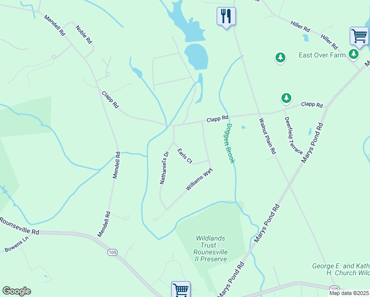 map of restaurants, bars, coffee shops, grocery stores, and more near 30 Earls Court in Rochester