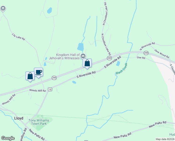 map of restaurants, bars, coffee shops, grocery stores, and more near 202 S Riverside Rd in Highland
