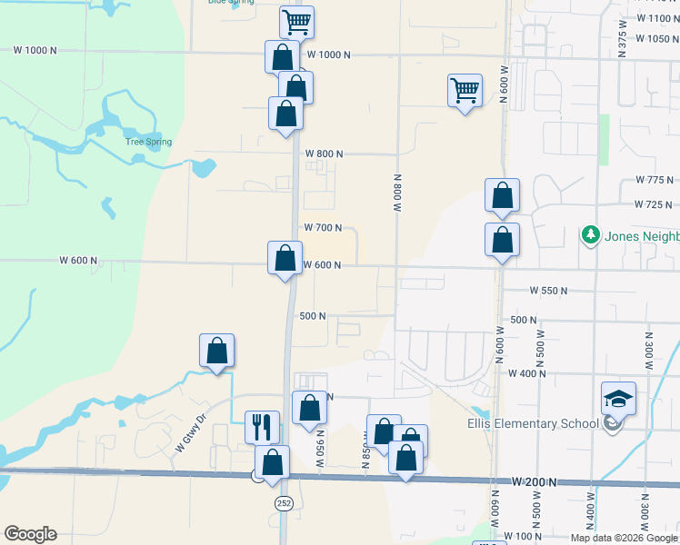 map of restaurants, bars, coffee shops, grocery stores, and more near 850 west in Logan