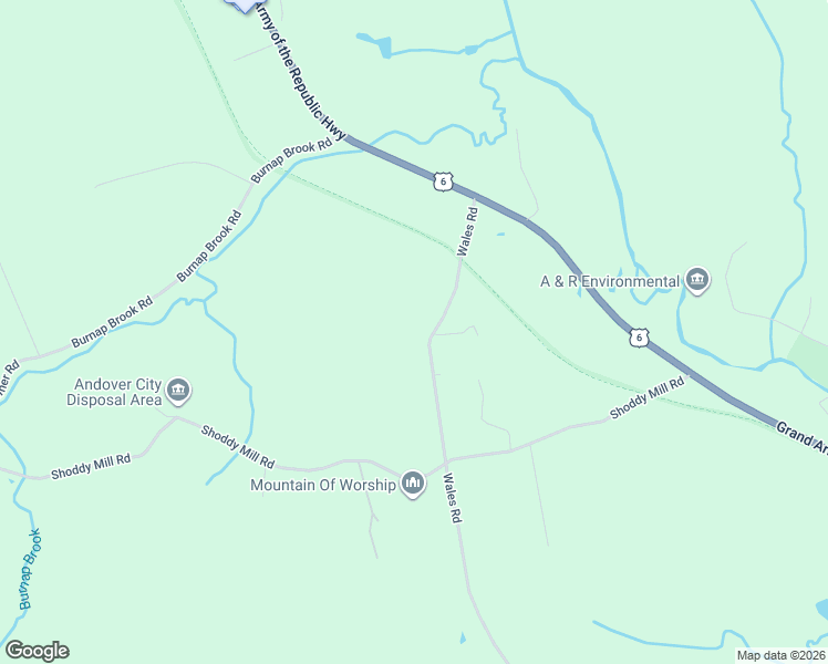 map of restaurants, bars, coffee shops, grocery stores, and more near 124 Wales Road in Andover